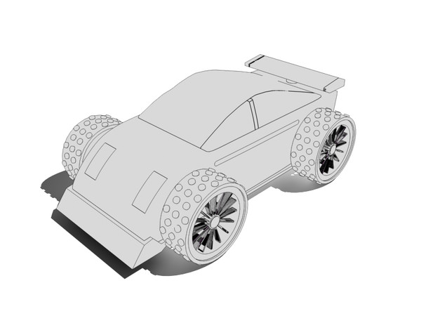 toy car 3d model - Black wooden toy car... by gile.073